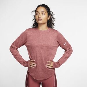 Nike Dri Fit Sphere Element Women's Long-sleeve Running Top In Heathered Red
